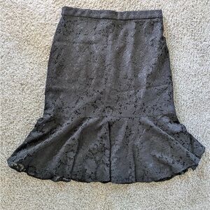 J. Crew Black Lace A-Line Skirt